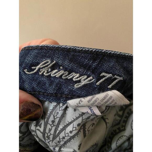 American Eagle Denim Jeans Skinny 77 Sz.6R Destressed Jeans - Picture 4 of 5